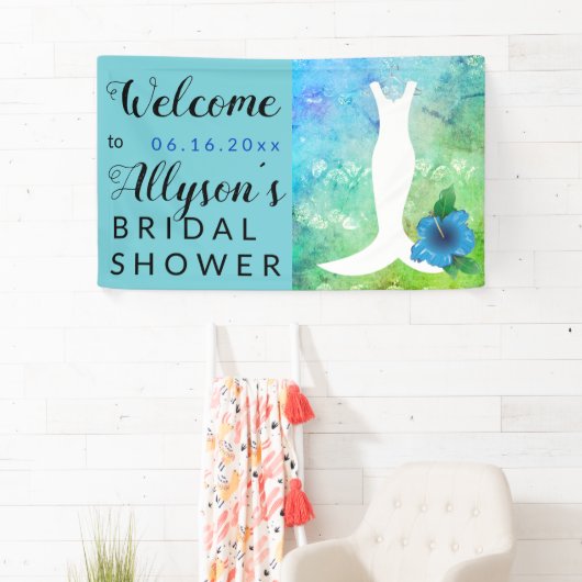 ガウン結婚ビーチブライダルシャワー 横断幕 (インサイチュ)