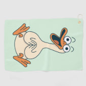 ガウ間抜けス予測できなンおもしろいガチョウ ゴルフタオル (横)