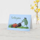 ガエおもしろいルの刈り芝漫画 カード (黄色い花)