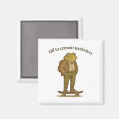 ガエルおもしろいミーム間抜けの暗いユーモアでトムをコミット マグネット (正面/裏面)