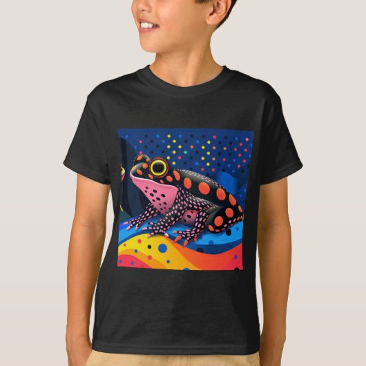 ガエルとカラフル Tシャツ (正面)