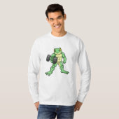 ガエルとダンベルボディビル Tシャツ (正面フル)