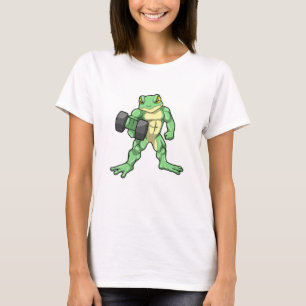 ガエルとダンベルボディビル Tシャツ