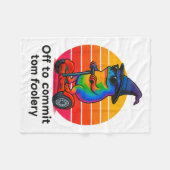 ガエルの皮肉を出すおもしろいために行く フリースブランケット (正面(横))