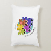 ガエルを完全に頼カラフルるパーソナライズされた アクセントクッション (裏面(縦))