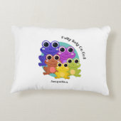 ガエルを完全に頼カラフルるパーソナライズされた アクセントクッション (裏面)