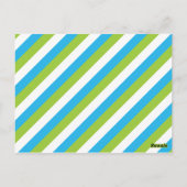 ガエルストライプのガエルパーソナライズされたタインカード ポストカード (裏面)