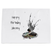 ガエル付きボーイレインフェアリー抱き枕 ラージペーパーバッグ (正面)