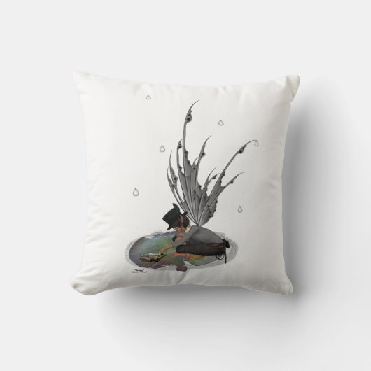 ガエル付きボーイレインフェアリー装飾用クッション クッション (正面)