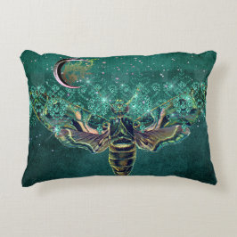 ガエレガントスムーンエメラルドナイトスパークルレースグリーン アクセントクッション