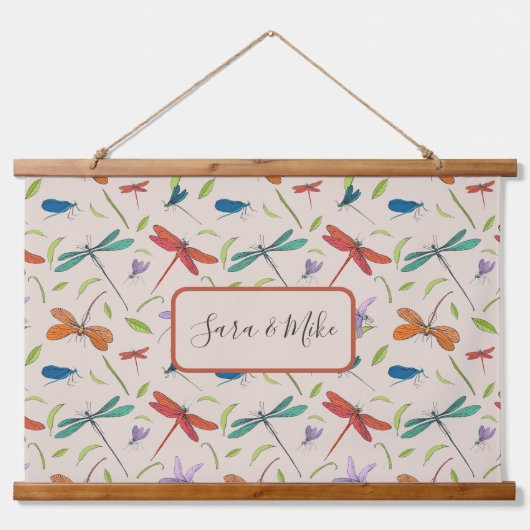 ガカラフルス蝶パタパーソナライズされたーン 吊り下げ型タペストリー (正面)