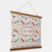 ガカラフルス蝶パタパーソナライズされたーン 吊り下げ型タペストリー (傾斜あり)