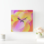 ガカラフルラス四角時計 スクエア壁時計 (ホーム)