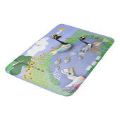 ガカラフルーゼとアヒルを持つ漫画スタイル池 バスマット (アングル)