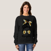 ガガガライフ乱雑なヘアバンヒマワリ女性母 スウェットシャツ (正面フル)