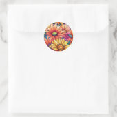 ガサニア花開花夏パターン ラウンドシール (バッグ)