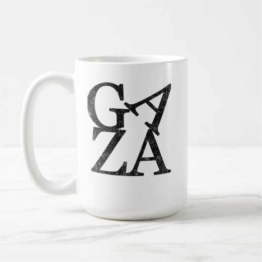 ガザに連帯し、パレスチナの子供たちを守れ コーヒーマグカップ (左)