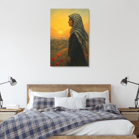 ガザのパレスチナ人女性 – 希望と強さ キャンバスプリント (インサイチュ (寝室))