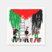 ガザのパレ絵を描スティナ国旗の子ども スタンダードカクテルナプキン (正面)