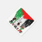 ガザのパレ絵を描スティナ国旗の子ども スタンダードカクテルナプキン (角)