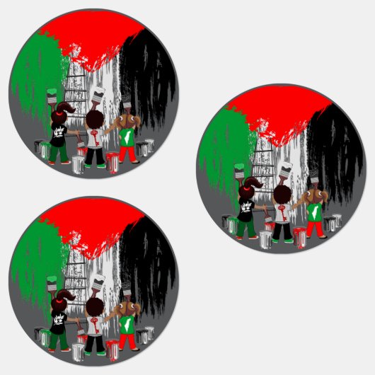 ガザのパレ絵を描スティナ国旗の子ども ラベル (グループ)