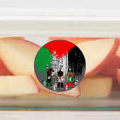 ガザのパレ絵を描スティナ国旗の子ども ラベル (貼付)