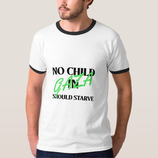 ガザの子供たちが飢えないように ガザの飢餓 Tシャツ (正面)