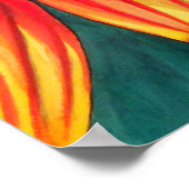 ガザニア南アフリカのフラワーウォーターのカラーアート ポスター (角)