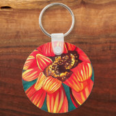 ガザニア砂漠の花アートby Sacha Grossel キーホルダー (正面)