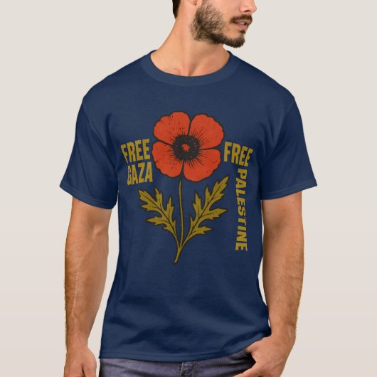 ガザ自由 パレスチナ自由 Tシャツ (正面)