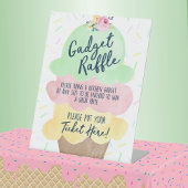 ガジェットラッフルアイスクリームブライダルシャワー 台座サイン