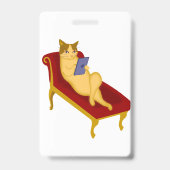 ガジェット付きの猫のクリップアート バッジ (裏面)