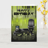 ガジェット愛好家の誕生日グリーティングカードと技術 カード (黄色い花)