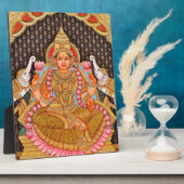 ガジャラクシュミ複雑絵画なタンジョアの南インド フォトプラーク (側面)