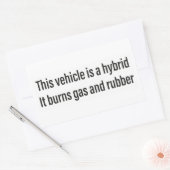 ガスとゴム車を燃やすハイブリッドデカール 長方形シール (封筒)
