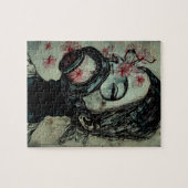 ガスのマスクに花を付けた人 ジグソーパズル (横)