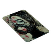 ガスのマスクに花を付けた人 マグネット (右側)