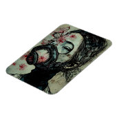 ガスのマスクに花を付けた人 マグネット (左側)