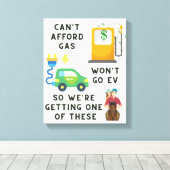 ガスやEVなどの馬のジョーク買ギフトを買う余裕がない キャンバスプリント (インサイチュ (ウッドフロア))