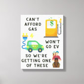 ガスやEVなどの馬のジョーク買ギフトを買う余裕がない キャンバスプリント (正面)