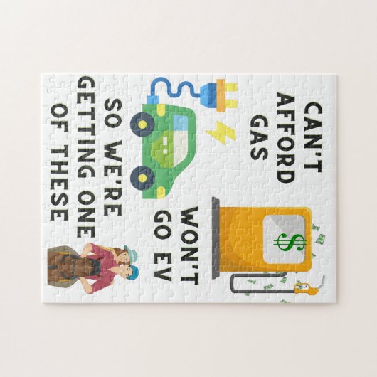 ガスやEVなどの馬のジョーク買ギフトを買う余裕がない ジグソーパズル (横)