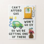 ガスやEVなどの馬のジョーク買ギフトを買う余裕がない ジグソーパズル (縦)