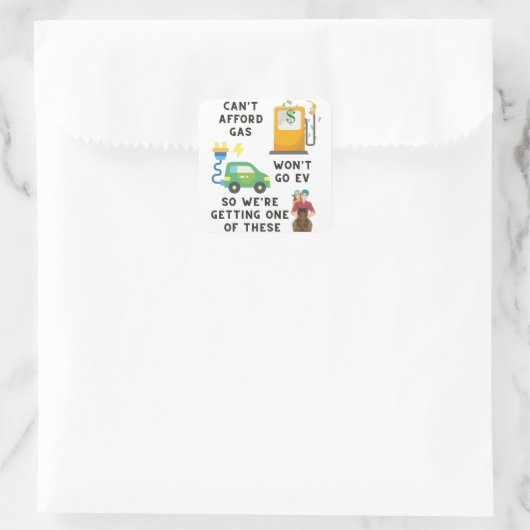 ガスやEVなどの馬のジョーク買ギフトを買う余裕がない スクエアシール (バッグ)