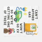 ガスやEVなどの馬のジョーク買ギフトを買う余裕がない フリースブランケット (正面(横))