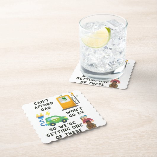 ガスやEVなどの馬のジョーク買ギフトを買う余裕がない ペーパーコースター (インサイチュ)