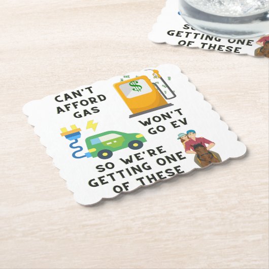 ガスやEVなどの馬のジョーク買ギフトを買う余裕がない ペーパーコースター (アングル)