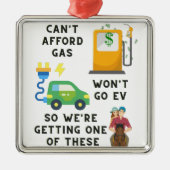 ガスやEVなどの馬のジョーク買ギフトを買う余裕がない メタルオーナメント (正面)