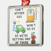 ガスやEVなどの馬のジョーク買ギフトを買う余裕がない メタルオーナメント (左)