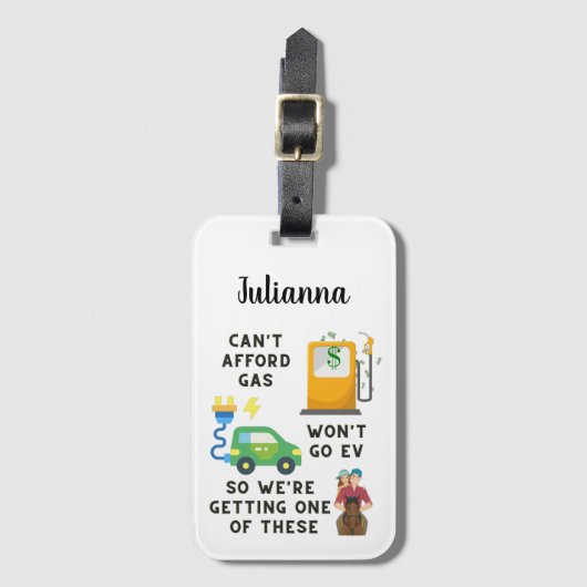 ガスやEVなどの馬のジョーク買ギフトを買う余裕がない ラゲッジタグ (正面縦)
