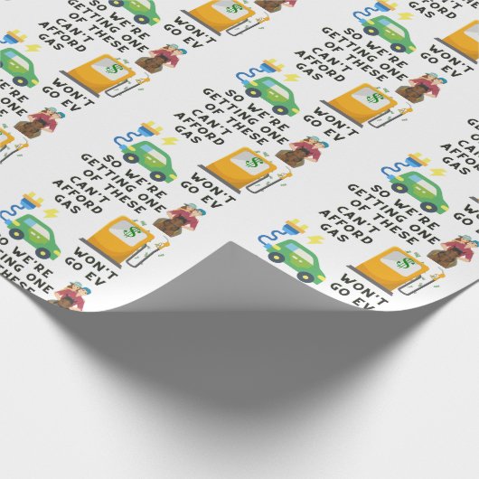 ガスやEVなどの馬のジョーク買ギフトを買う余裕がない ラッピングペーパー (角)